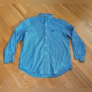 Chaps Casual Blue and White Button Down Shirt